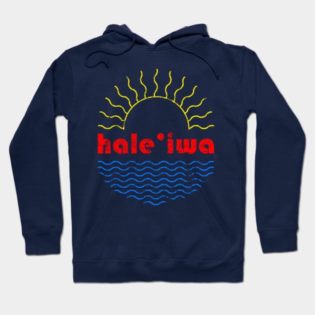 Haleiwa Wavy Sun Hoodie by HaleiwaNorthShoreSign